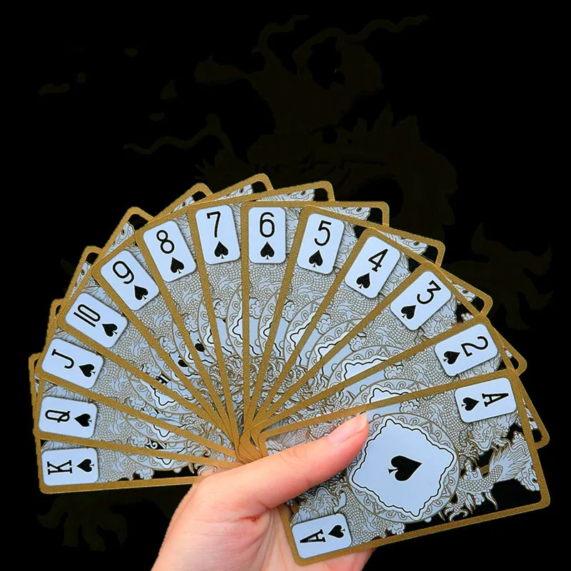 1 шт. Водонепроницаемый Пластик покер карты позолотой кристалл