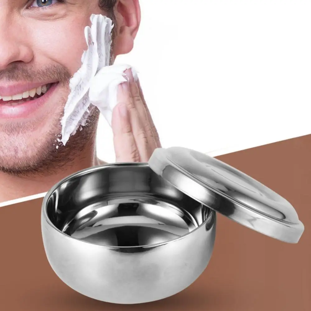 

Men's Beard Shaving Soap Bowl With Lid Stainless Steel Beard Shaving Bowl Razor Container Shaving Soap Cup