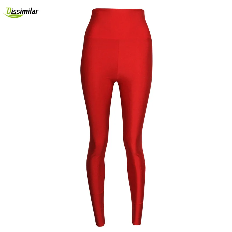 NEW High-Waisted Fluorescence Leggings Solid Color Disco Pants S/M/L/XL leggings for women