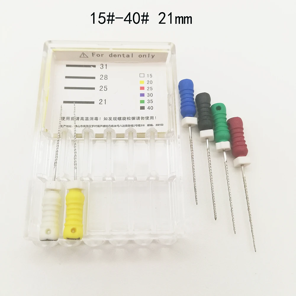 6 шт./упак. Стоматологическая Файлы к корневого канала 21& с фокусным расстоянием 25 мм 6#10#40# ассорти для стоматологии стоматологических инструментов ручной Применение Нержавеющая сталь