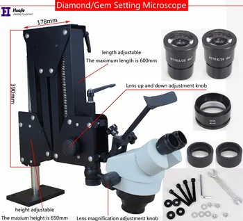 

Jewelry Optical Tools Super Clear Microscope with Magnifier Stand Diamond Setting Microscope with LED Light Source