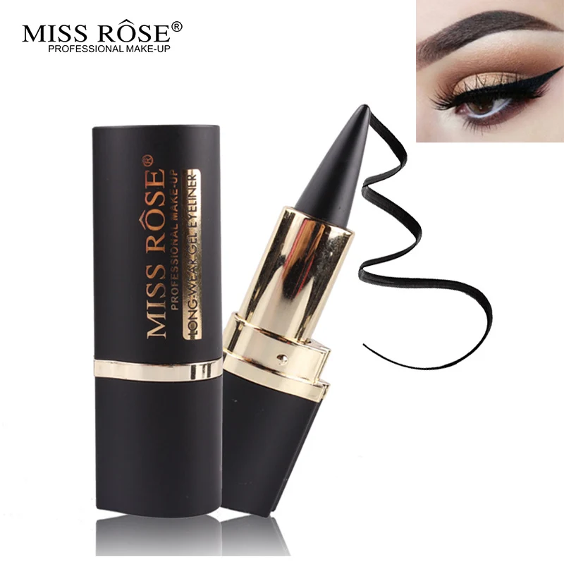 MISS ROSE Brand Black Eyeliner Matte Waterproof Long Lasting Easy to Wear Eye Liner Gel Quick Dry Natural Makeup Eyeliner setsz7