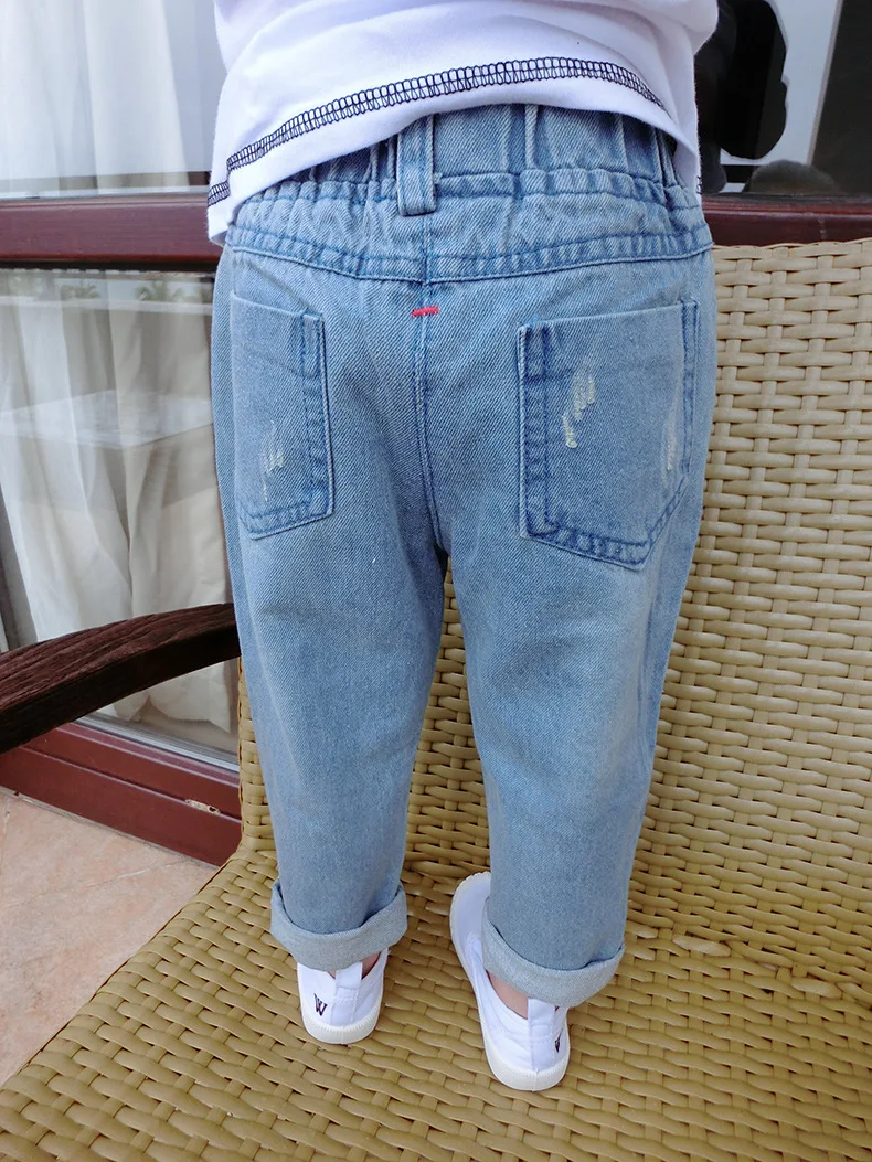 Весенние детские джинсы модные джинсы для мальчиков детские джинсы для мальчиков повседневные джинсовые штаны От 2 до 5 лет высокого качества для малышей