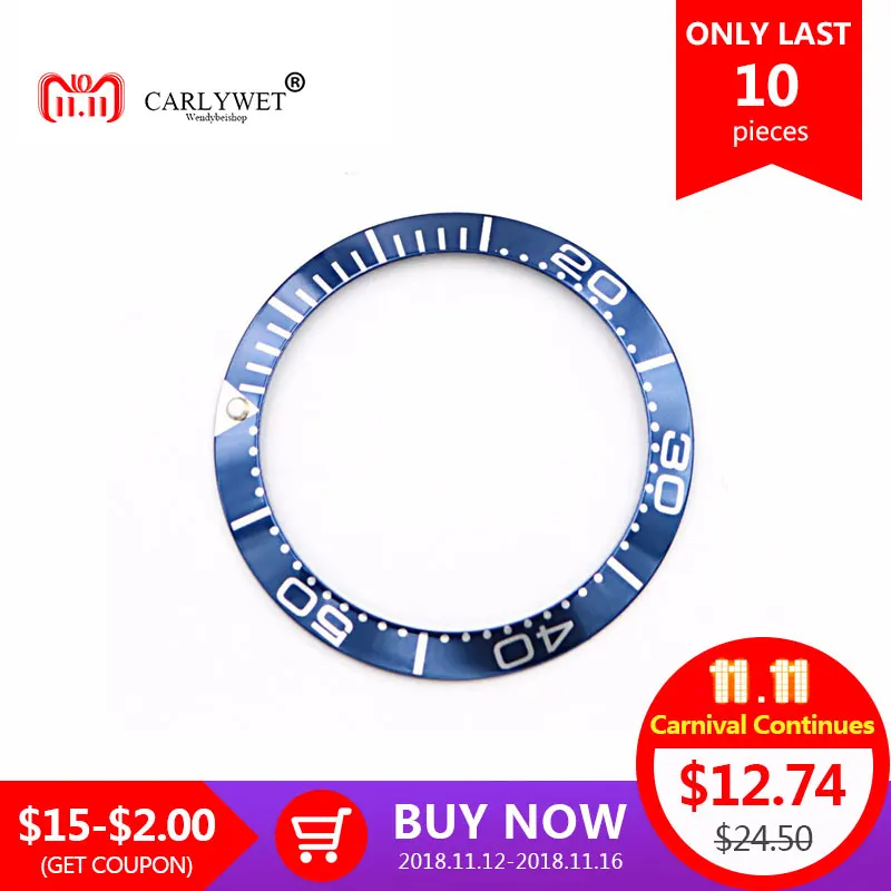 CARLYWET Wholesale High Quality Aluminum Dark blue with White Writing Watch Bezel Insert for Seamaster 2220 CARLYWET Wholesale High Quality Aluminum Dark blue with White Writing Watch Bezel Insert for Seamaster 2220