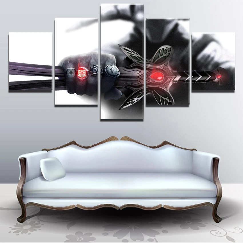 Home Decoration Wall Artwork Canvas Paintings 5 Pieces Dota 2 Pictures Hd Prints Modern Game Poster