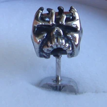 Мужские украшения Cool Мужчины/мальчика Череп Скелет Черный CZ 316L нержавеющая сталь шпилька серьги в стиле панк