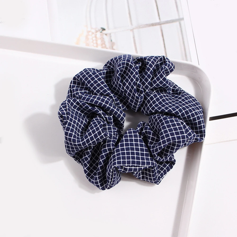 Hot Sales Korean Net Plaid Scrunchies Elastic Hair Bands Hair Rope Ties Women Girls Sweet Cute Hair Accessories Ponytail Holder