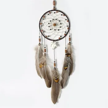 

Retro Brown Dream-Catcher Feathers Room Decoration Home Wall Hanging Indian Dreamcatchers Car Home Decor Ornaments Gift