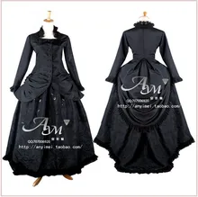 New Arrival Custom Made Lolita Dress Gothic Black Lace Luxury Cosplay Costume For Halloween
