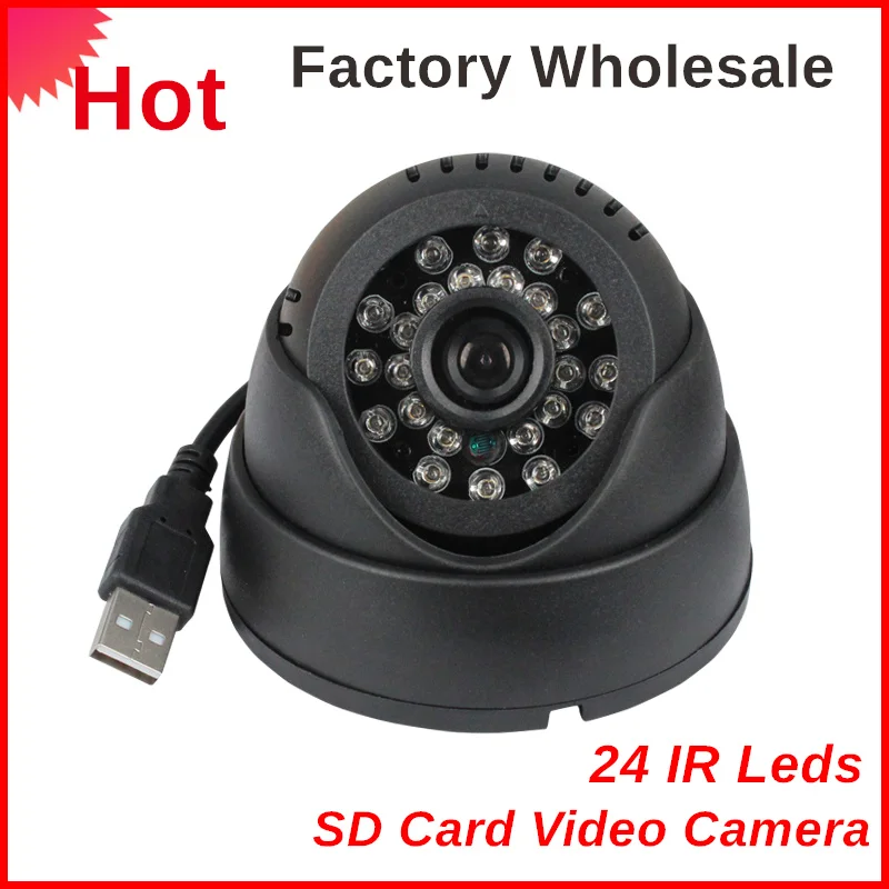 

New Dome Security Camera for indoor Support TF Card CMOS USB Video Camera, Support motion detection ABS body include power