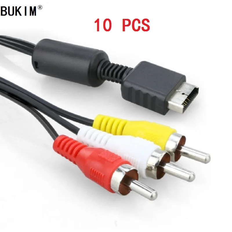 BUKIM 10 PCS NEW AV Audio Video Cable Cord Lead For Sony Playstation