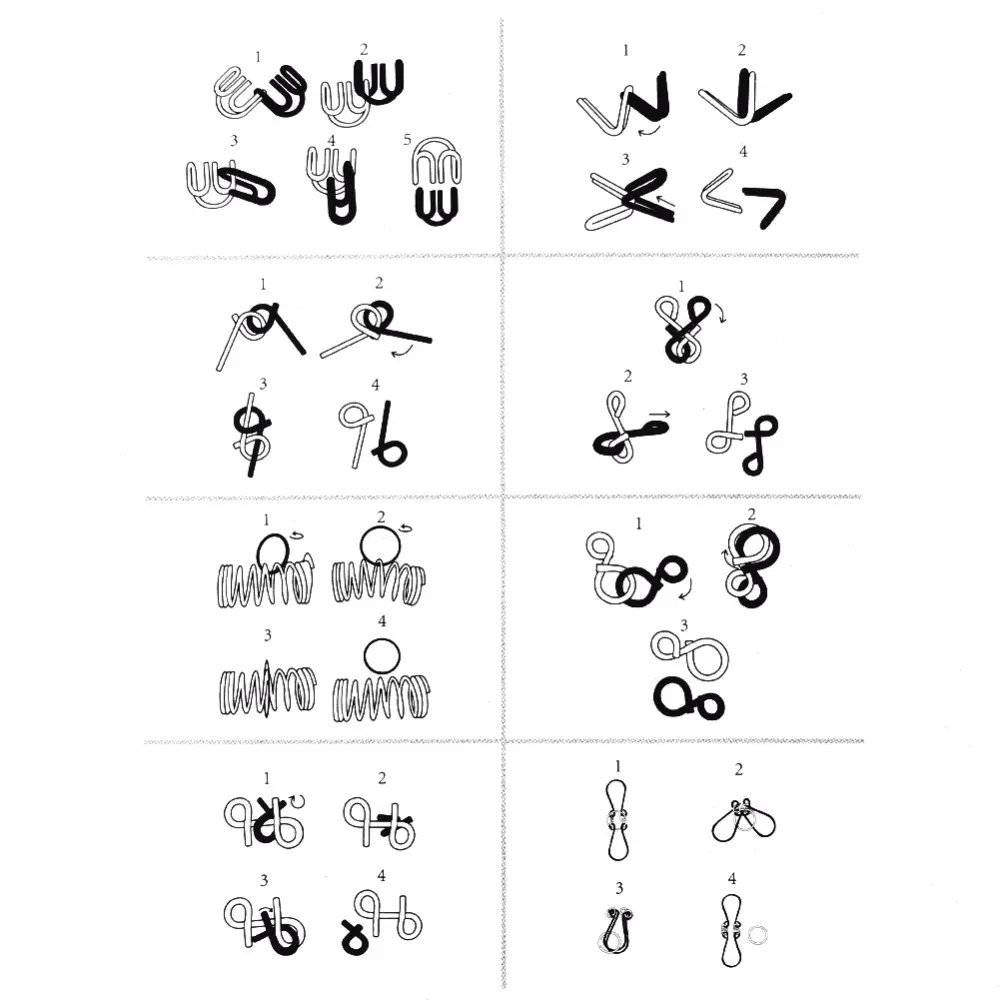 2017 IQ Educational Metal Wire Puzzles Mind Brain Teaser Puzzles Game For Adults Puzzle Toys 8pcs/set 2017 IQ Educational Metal Wire Puzzles Mind Brain Teaser Puzzles Game For Adults Puzzle Toys 8pcs/set