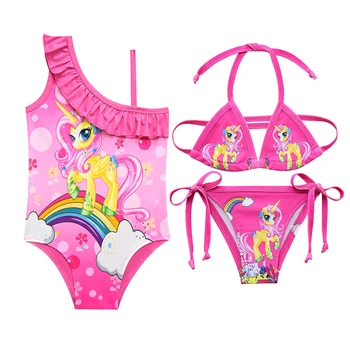 

2019 Unicorn Girls Swimsutis 3-12years Girls Princess Swimsuits Fashion Swimwear Kids Cute Beach Wear Bathing Suits G48