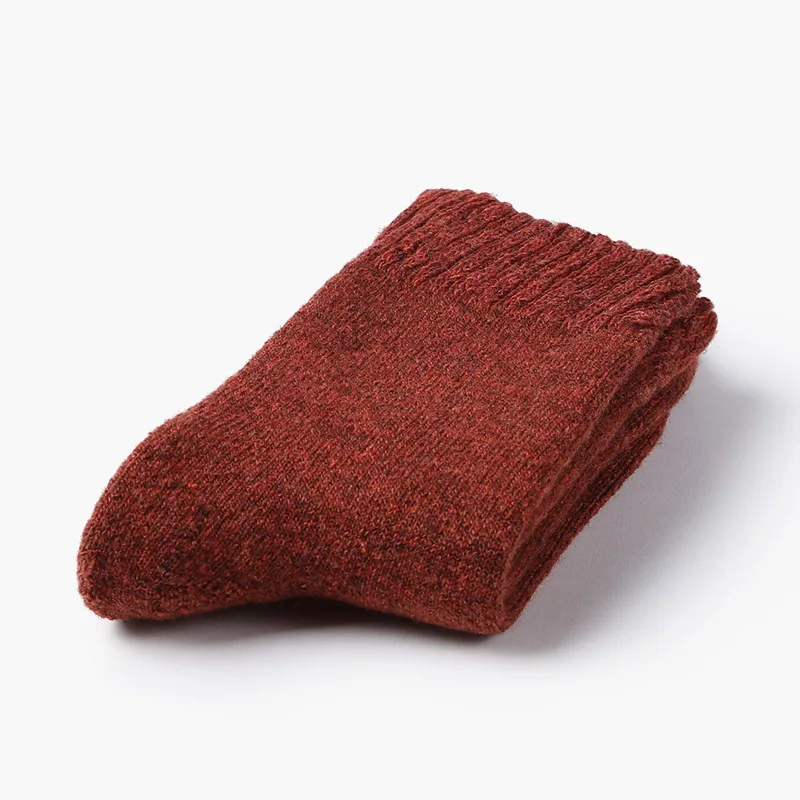 VVQI, женские зимние носки kawaii, розовые шерстяные носки, корейские теплые носки из мериносовой шерсти, милые Рождественские сувениры, 1 пара, высокое качество, бренд - Цвет: Кораллово-Красный
