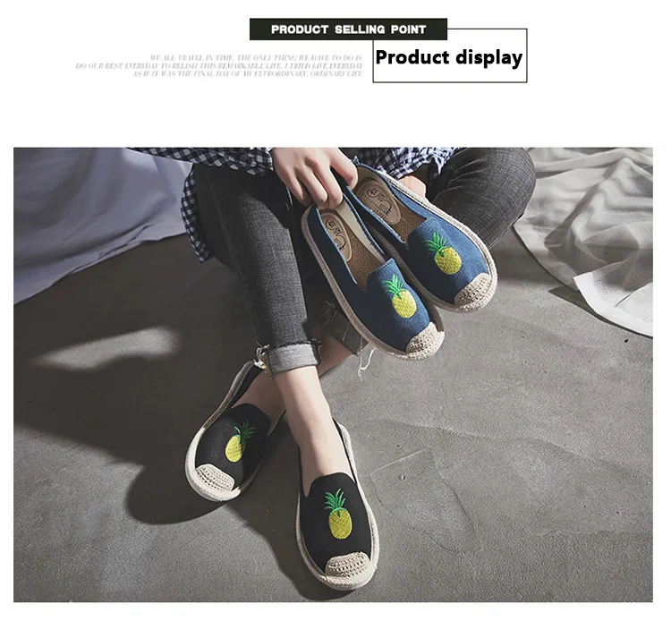 Kalupao 2018 Girls Shoe Embroidery Embroidery  Flamingo Canvas Shoes Summer Flat Asakuchi Fisherman Shoes Breathable Casual Shoe (12)