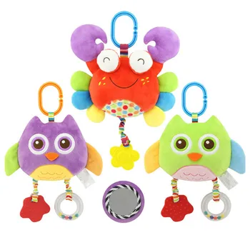 

Cute Animal Hanging Stuffed Toy Soft Doll Cartoon Decoration Baby Hand Shake Rattling With Bell Ring Plush Toys Baby Kids Gift