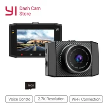 YI Ultra Dash Registratore Della Macchina Fotografica Con Risoluzione di 16G di Carta di 140 Grandangolare Dell’automobile DVR Dash Cam sensore di Controllo Vocale 2.7-pollici Widescreen