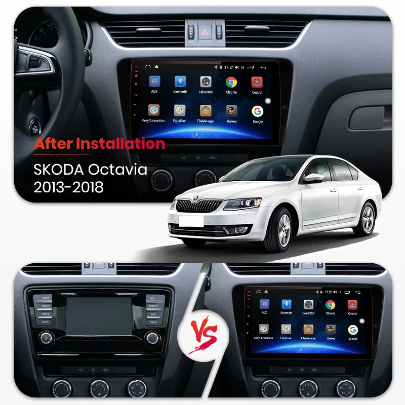 Cheap AWESAFE 4G+64G Android 8.1 Car Radio Multimedia Video Audio Player Navigation GPS For SKODA Octavia 2013-2018 A7 2 Din no DVD 3