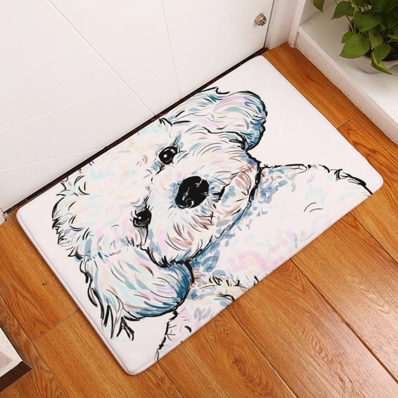 HomeMiYN New Bath Mat Digital Cartoon Animal Footpads Flannel Bathroom ...