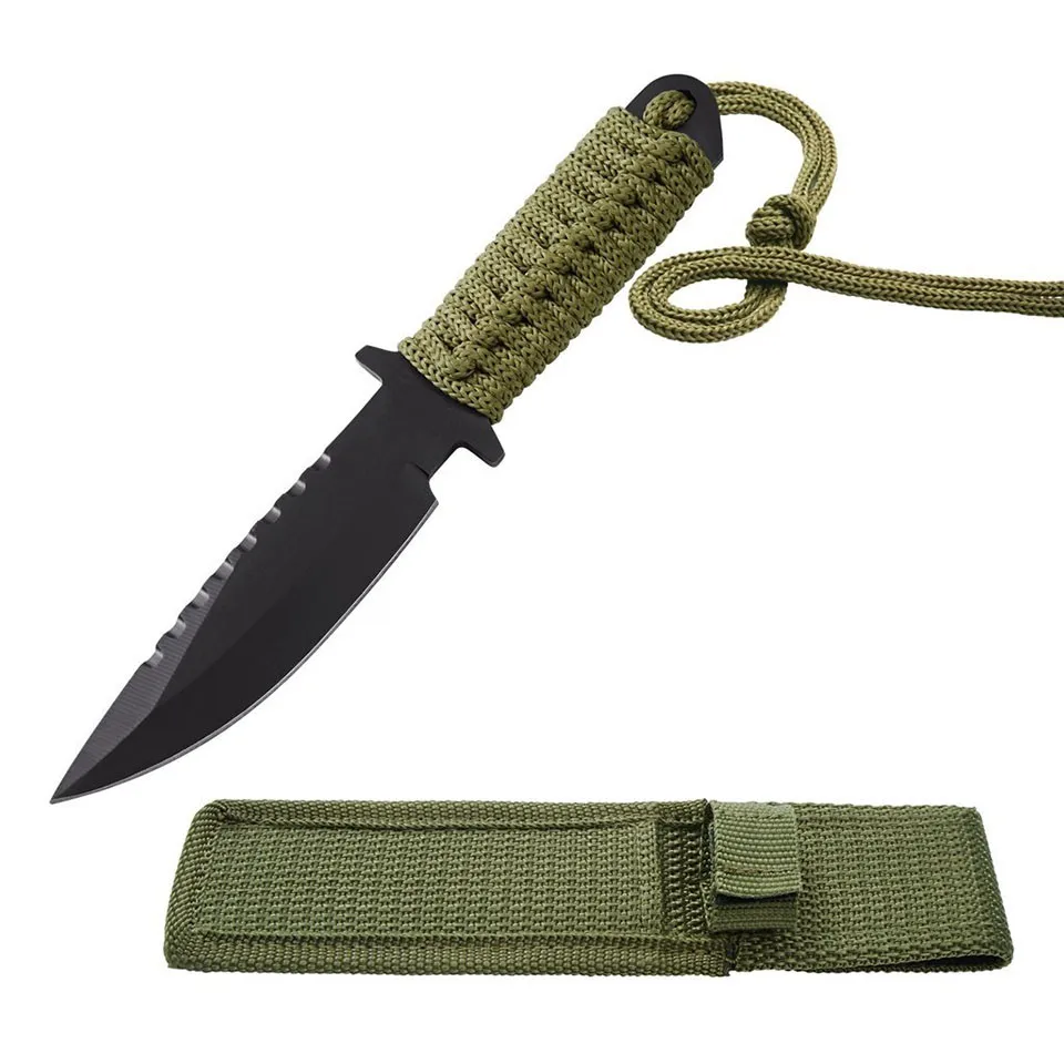 7,5 дюймов Походный нож боевой тактический нож для выживания охотничий нож с нейлоновой оболочкой фиксированным лезвием