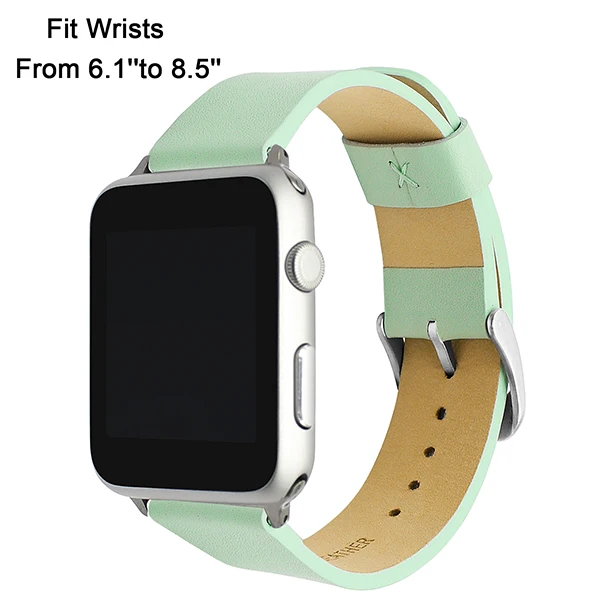 Импортный ремешок для часов из натуральной кожи для iWatch Apple Watch Series 1 2 3 4 5 38 мм 40 мм 42 мм 44 мм браслет с стальной застежкой