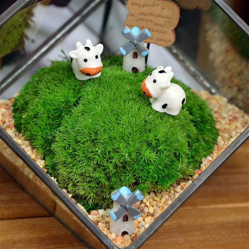 Micro-landscape miniature animal resin crafts Decoration Mini cows DIY with essential material |