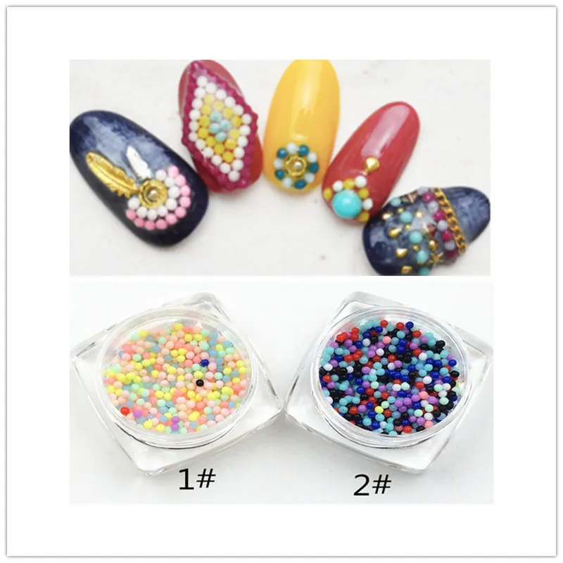 1bottle(2g) new Japan Korea 3D Nail Art Decoration Mixed Colors Beads 1