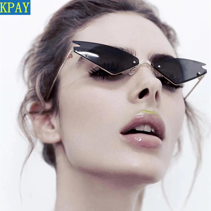 

2020 KPAY Cat eye Sunglasses Frame Women Vintage Gradient Glasses Retro Cat eye Sun glasses Female Triangle Eyewear UV400