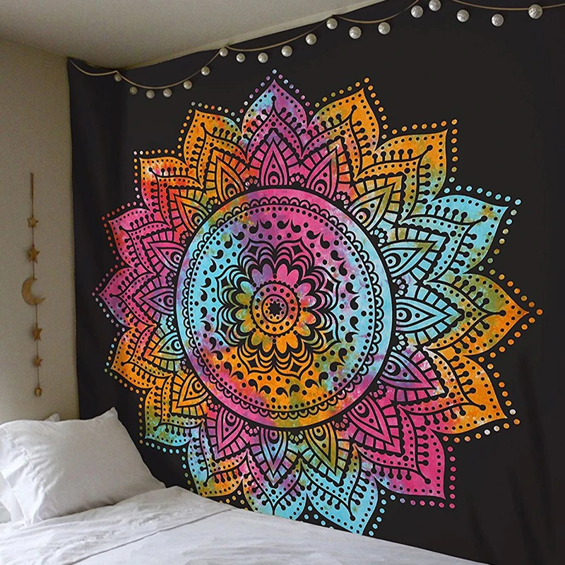 Indian Bohemian Mandala Tapestry Wallpaper Hanging Sandy Beach Throwing Carpet Camping Tent Travel Yoga Mattress Mandala