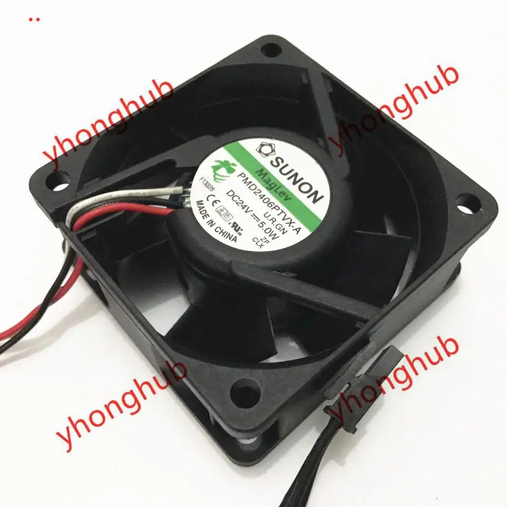 SUNON PMD2406PTVX A U.R.GN DC 24V 5 0 W 60x60x25 мм вентилятор охлаждения сервера|square fan|server fandc 24v fan |