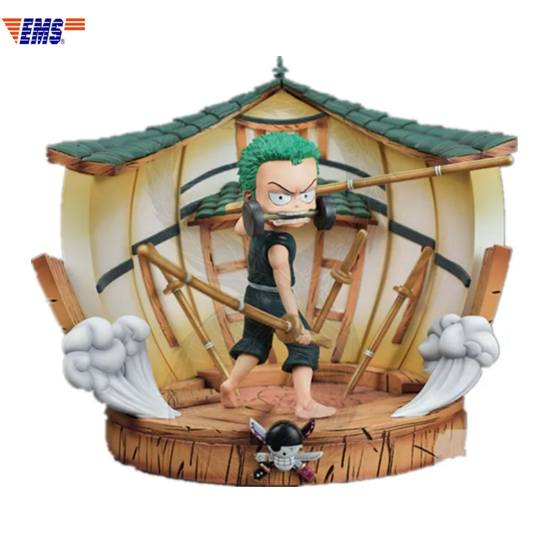 

ONE PIECE Childhood Series The Straw Hat Pirates Childhood Roronoa Zoro Resin Scenes Statue Decoration Action Figure Toy X563