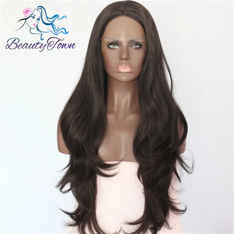 BeautyTown натуральные волнистые термостойкие волосы 150% плотность ручная кружевная часть косплей вечерние синтетические парики для женщин