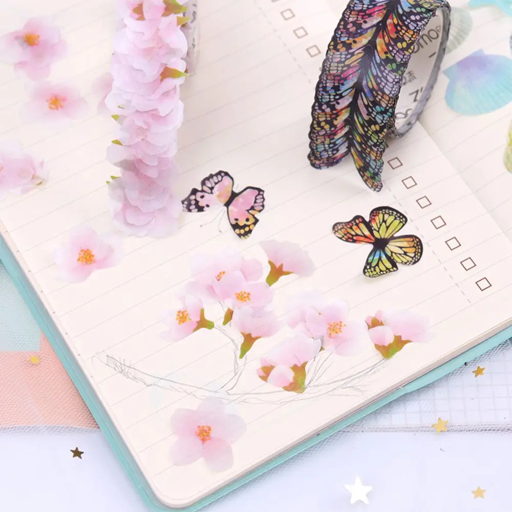 

1Pcs Creative Japanese Style Masking Tape Sakura Flower Paper Masking Tapes Decoration Tape DIY Scrapbooking Sticker 10 Styles