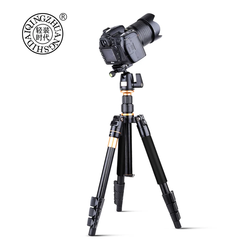 

QZSD Q555 Aluminum SLR Camera Tripod Portable Travel Tripod Photography Outdoor Board Buckle Bracket