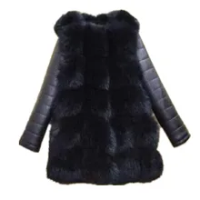 Lisa Colly высококачественное Женское пальто из искусственного лисьего меха, куртка из искусственной кожи с длинными рукавами, теплое зимнее пальто, пальто, плотное меховое пальто, верхняя одежда
