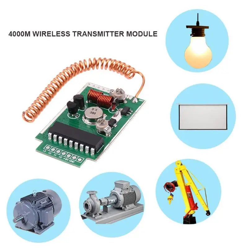 1/2/3 шт 390 МГц DC9V 4000 м RF пульт дистанционного управления Беспроводной модульный передатчик большой Мощность 4 км междугородние печатной платы пусковое устройство, свободные руки, ресивер, набор