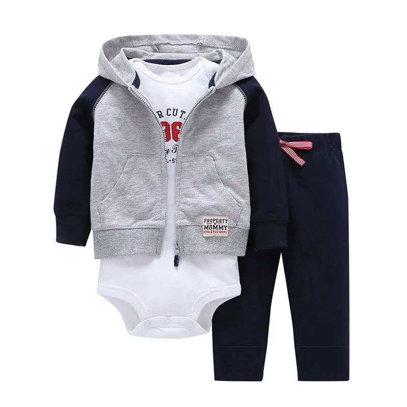 3pcs 2018 Spring Autumn Little Zipper Hoodie Jacket & Bodysuit or Vest & Pants Baby Clothing Set, Boy Girl Clothes Cardigan Set 3pcs 2018 Spring Autumn Little Zipper Hoodie Jacket & Bodysuit or Vest & Pants Baby Clothing Set, Boy Girl Clothes Cardigan Set
