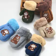 Лидер продаж; Прямая поставка; Новинка; Детские аксессуары для маленьких мальчиков и девочек; зимние теплые перчатки с милым рисунком; утепленные варежки для новорожденных