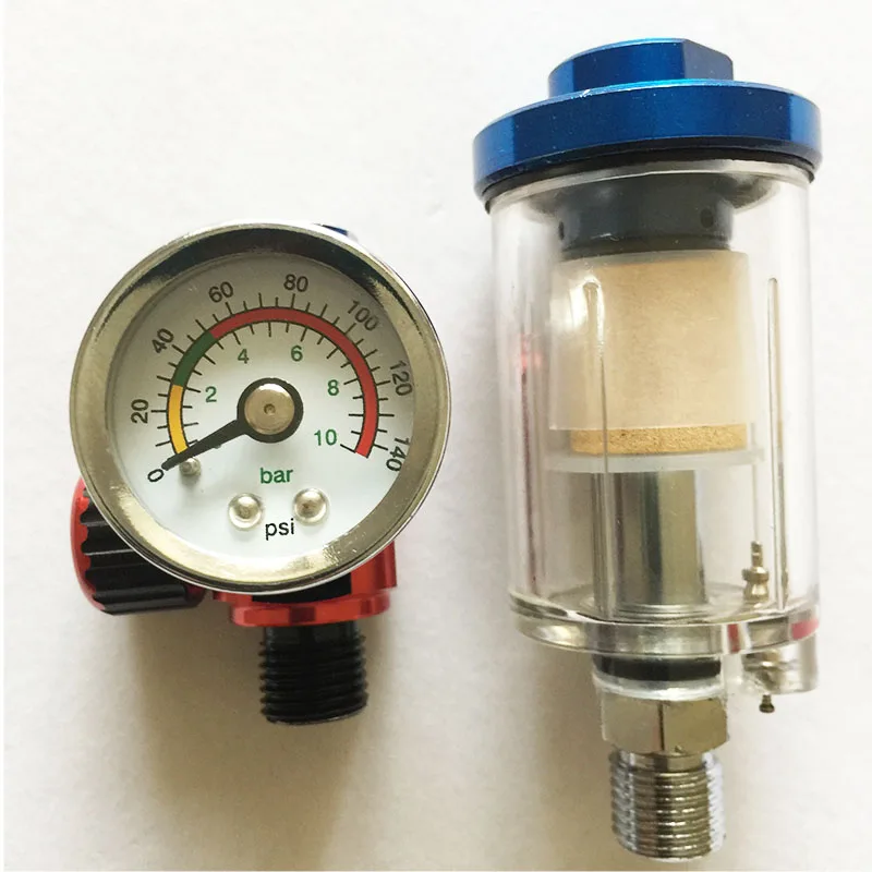 

Scratch Spray Gun Air Regulator Gauge & In-line Water Trap Filter Tool spray gun regulator and Mini spray gun Air Filter