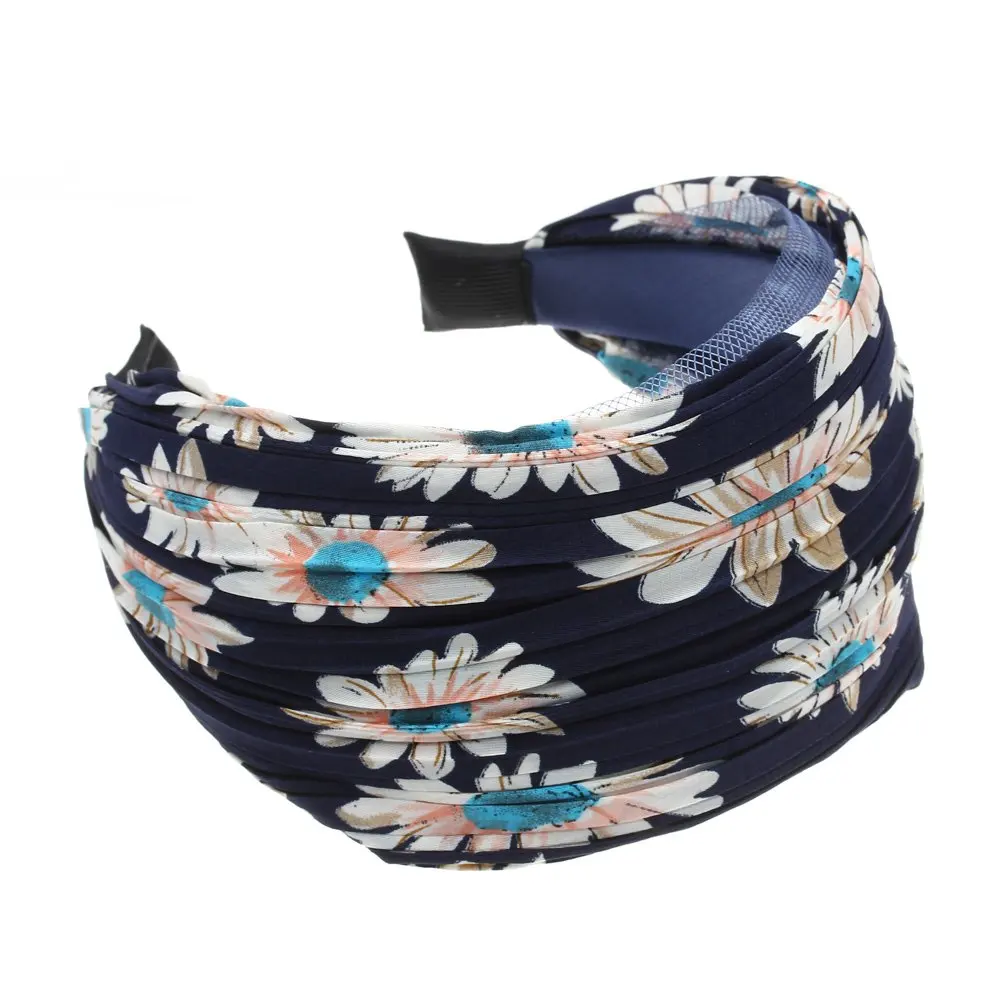 NEW Womens Girls Cloth Wide Headband Hair Head Band Navy Blue Giftin