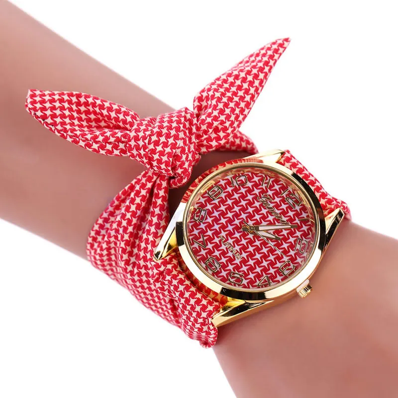 

Women's Fashion Cloth Scarf Band Dial Quartz Analog Dress Bracelet Wrist Watches
