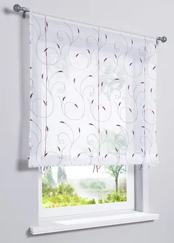 

European Curtain Embroidered Polyester / Cotton Roman Tulle Can Be Customized Cortinas Para Sala De Estar Kitchen Curtains