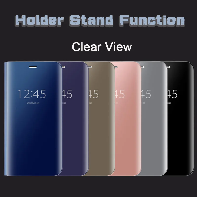 Умный кожаный зеркальный Чехол книжка с подставкой для Huawei Mate 8 9 10 Pro Lite P8 P9 P10 Plus 360