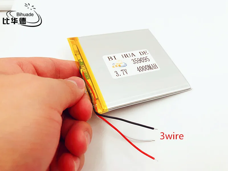 Li-po 359095 3 провода battery.3.7V 4000 мАч(полимерный литий-ионный аккумулятор) литий-ионный аккумулятор для планшетного компьютера 7 дюймов MP3 MP4