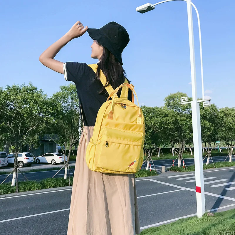Menghuo 2018 New Preppy Style Fashion Embroidery Ladies Backpack Nylon High Quality Women School Shoulder Bag for Girls YouthIMG_0755