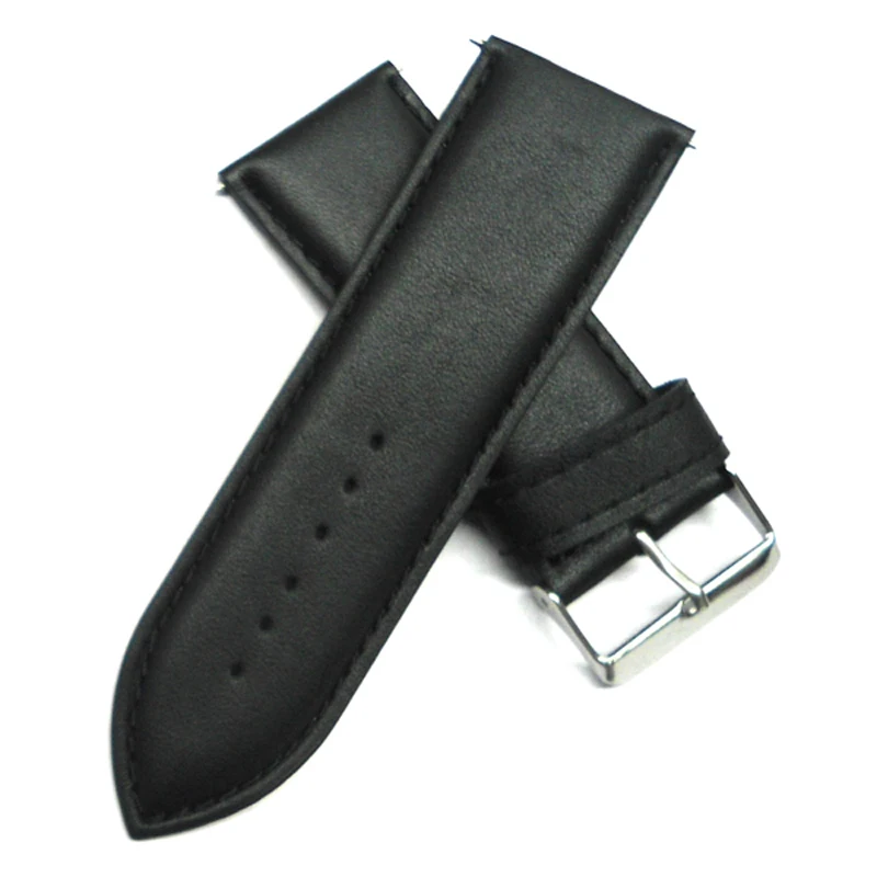 Watch Strap 30mm Watch band Black Large Size Vintage Calf Genuine