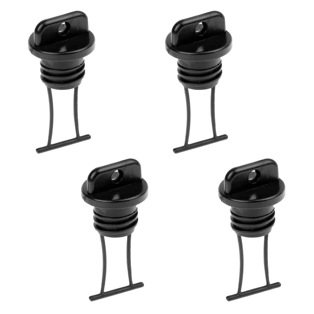 

4 Pieces Black Durable Plastic Kayak Hull Drain Plug Thread Bung Replacement For Kayak Canoe Boat