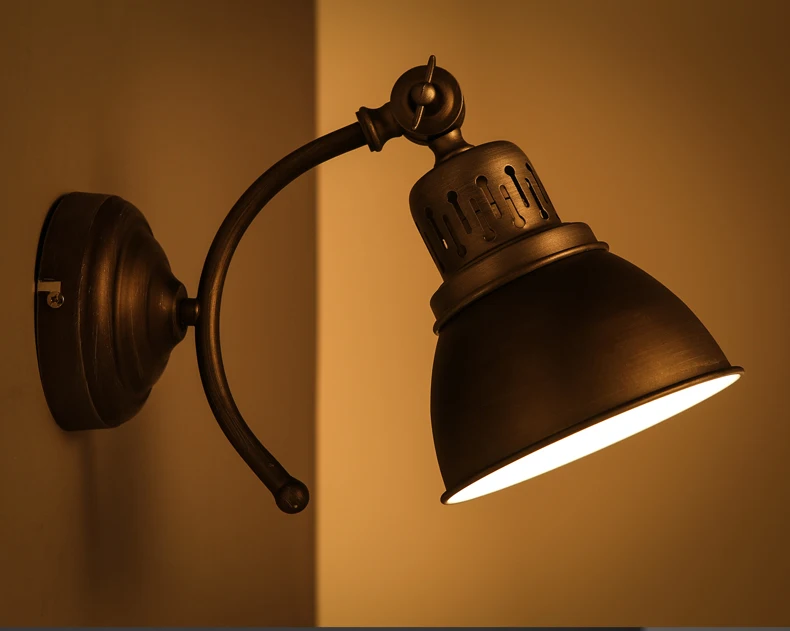 Iwhd регулируемый угол бра Лофт промышленных Винтаж бра черный ретро wandlamp светодиодный светильник настенный до Подпушка дома Освещение