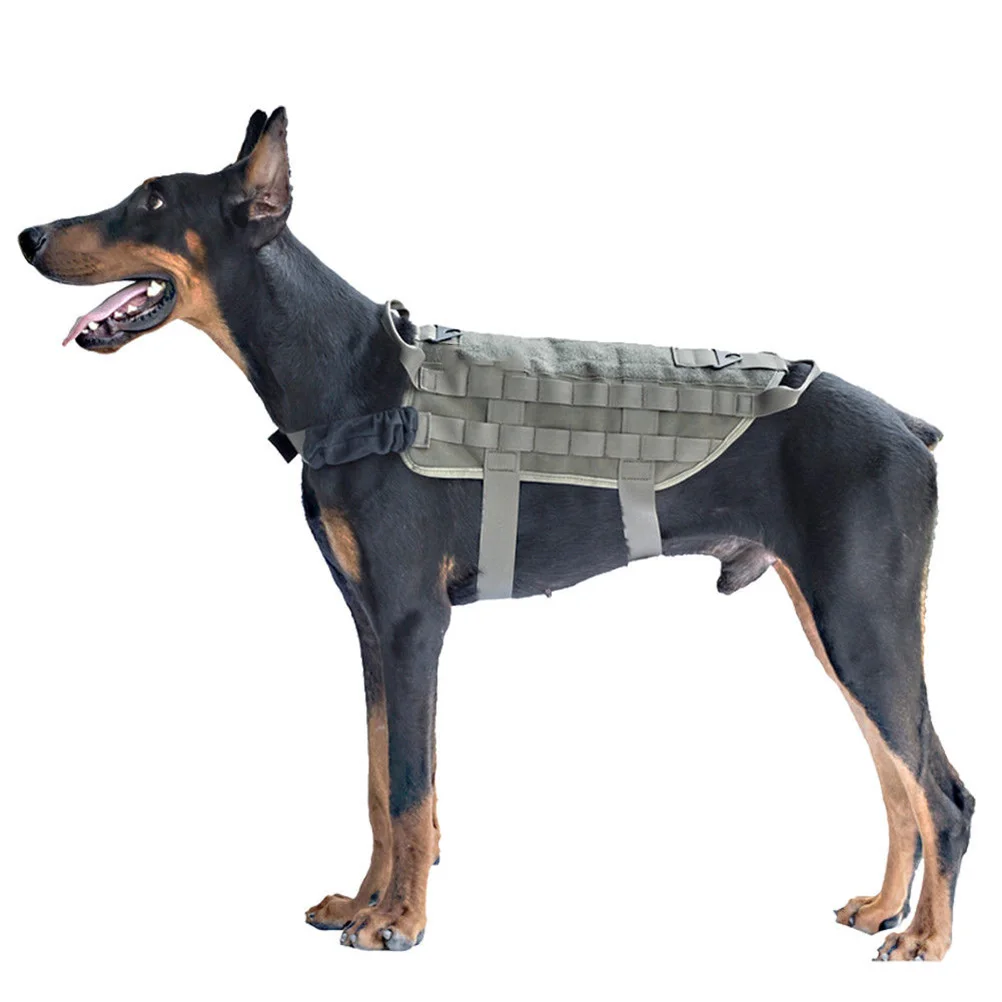 

Tactical Service Dog Vest Training Hunting Molle Nylon Water-Resistan Military Patrol Adjustable Dog Harness With Handle Hunting