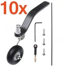 10 комплектов 50cc большой самолет шасси углерода хвост колеса в сборе 1," резиновый комплект шин RC самолет запасные части